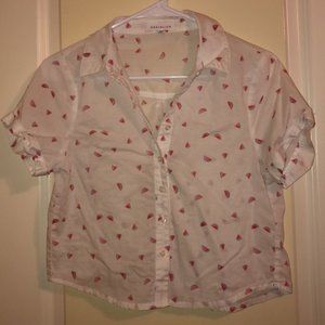 cropped watermelon button up